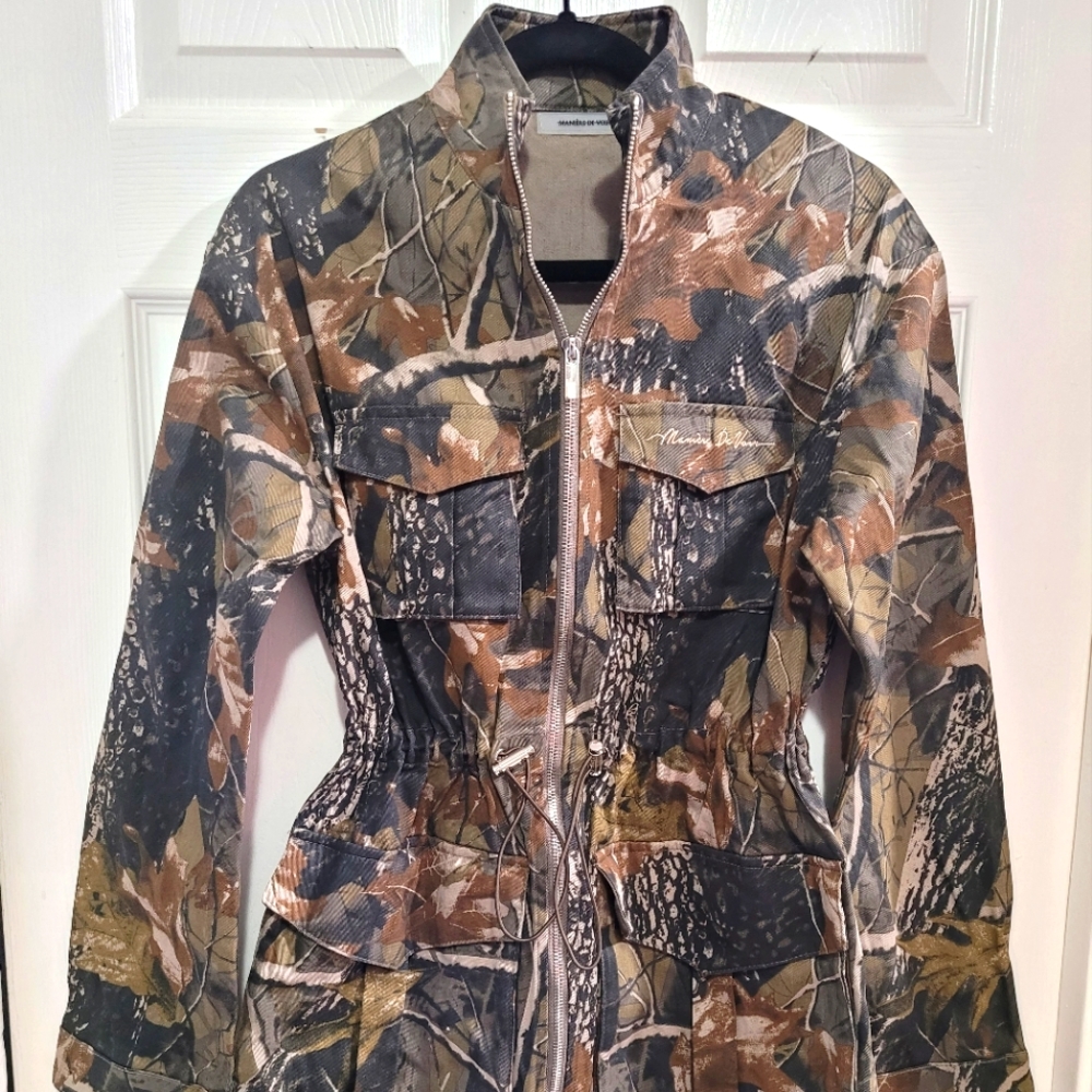 NATURE PRINT MILITARY DRESS
